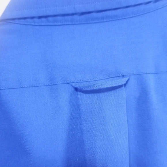 Madison Avenue Men's Button Up Short Sleeve Shirt Royal Blue Made in Size 17 1/2 - Picture 3 of 9